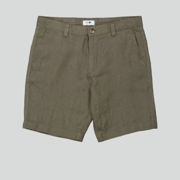 NN07 crown linen shorts KHAKI ARMY