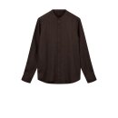 Mos Mosh Theo Linen Stand Shirt Chocolate Brown 