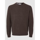 Selected Homme Ross Knit Crew Neck Chocolate Torte