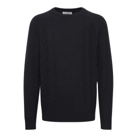 Casual Friday Kristian Crew Neck Cable Knit Dark Navy