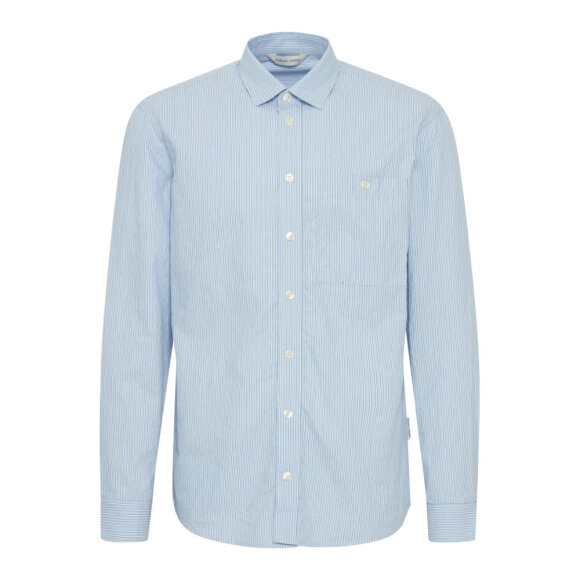 Casual Friday Alvin LS Dobby Striped Shirt Placid Blue