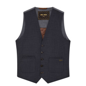 Mos Mosh Gallery Melvin Moon Waistcoat Navy Check