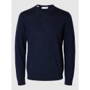 selected homme Tray LS Knit Merino Crew Neck navy blazer