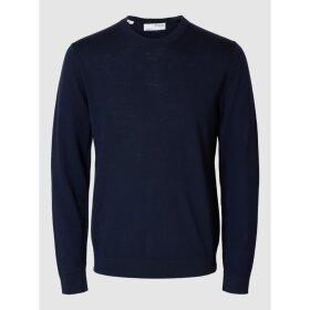 selected homme Tray LS Knit Merino Crew Neck navy blazer