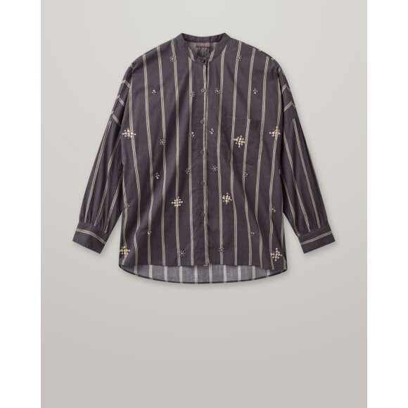 Heyanno Trace Stripe Shirt Major Brown