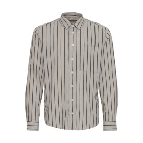 Casual Friday Alvin LS Dobby Striped Shirt Silver Mink