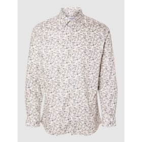 Selected Homme Ethan Slim Shirt LS Classic Bright White/Leaves 