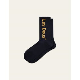 Les Deux Brody rib socks 2-pack Dark Navy/Mustard