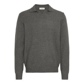 Casual Friday karl lambswool polo knit Pewter Mix 