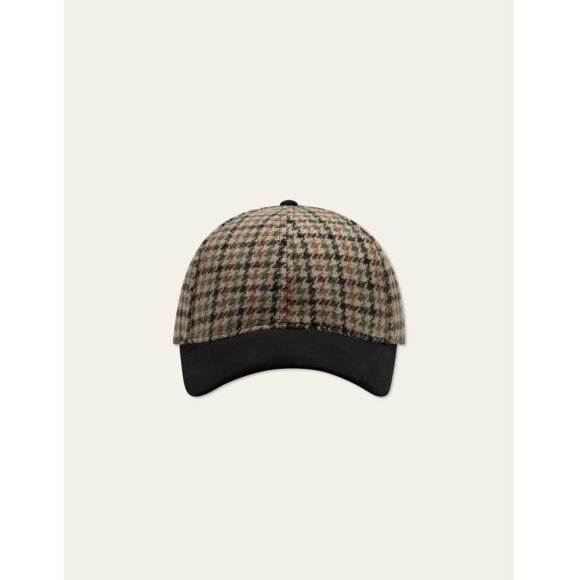 Les deux Houndstooth Wool Cap Warm Sand/Black