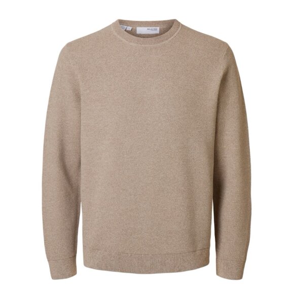 Selected Homme Ross Knit Crew Neck Oatmael