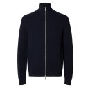 Selected Homme Dane Knit Structure Half Zip Navy