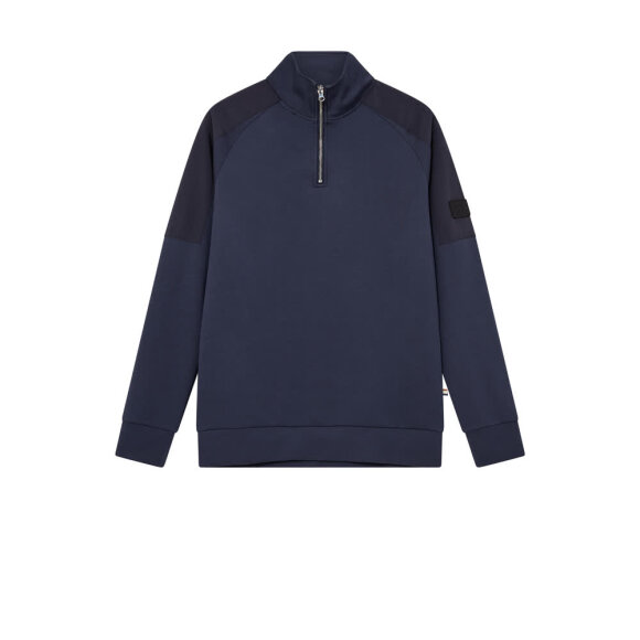 Mos Mosh Gallery Jayson Zip Sweat Dark Sky Blue