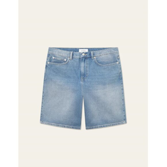 Les Deux Ryder Washed Denim Shorts Light Blue Wash